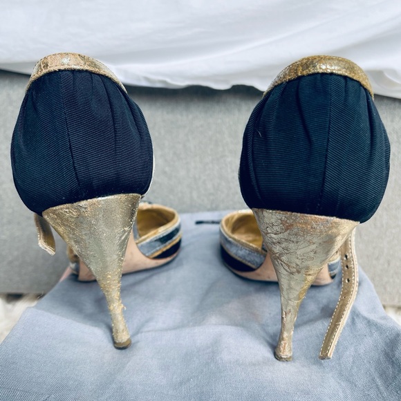 Miu Miu gold and silver maryjane heels size 7 - Picture 6 of 7